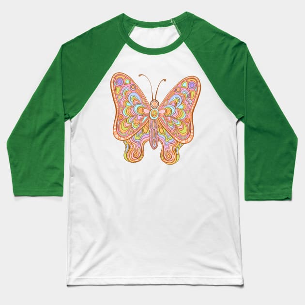 Rainbow vintage butterfly Baseball T-Shirt by Deardarling